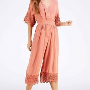 Entro Crochet Sleeved Jumpsuit Small